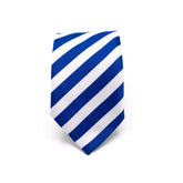 ROYAL BLUE BOLD STRIPED TIE AND POCKET SQUARE SET